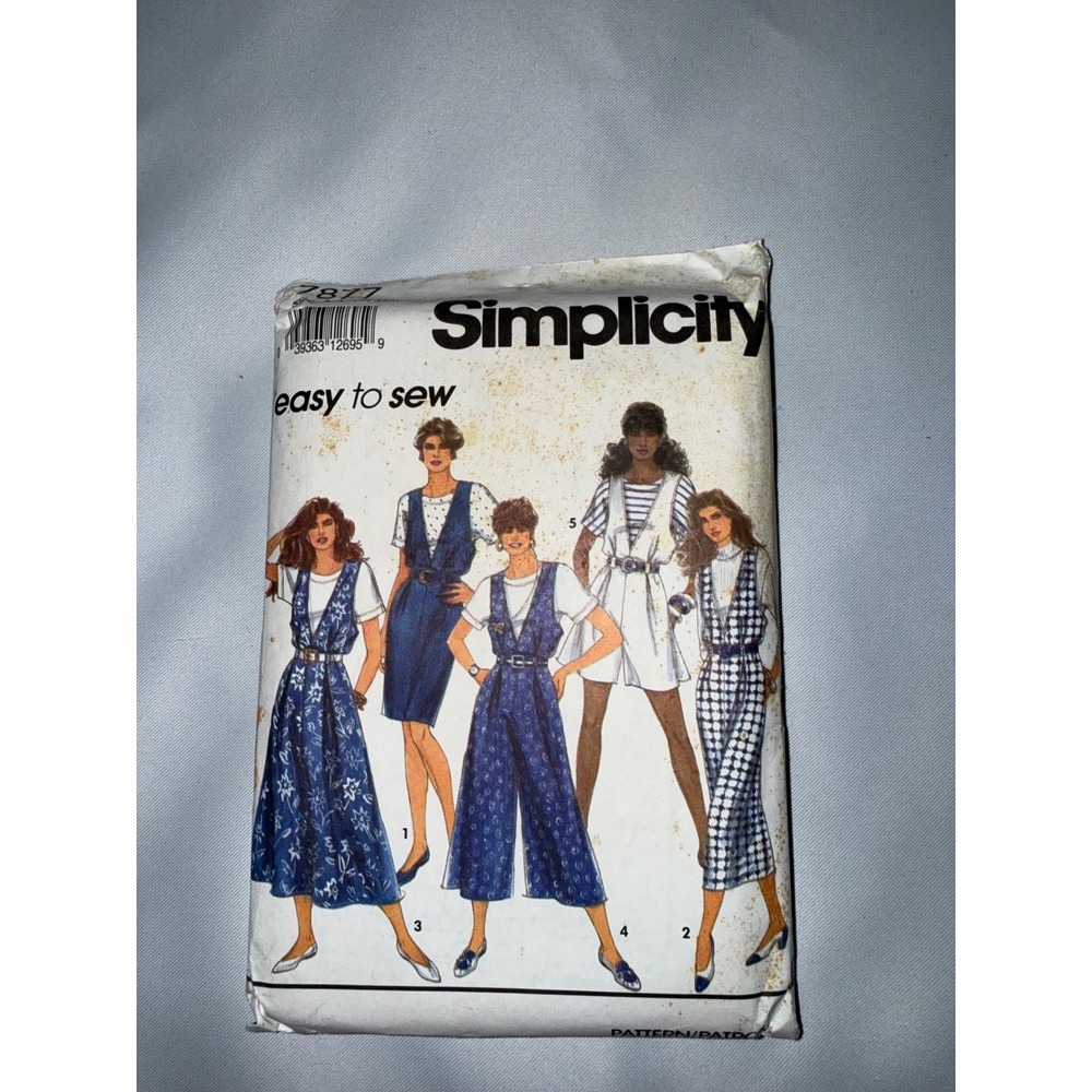 Simplicity 7877 Sewing Pattern Misses Jumper Split Skirt‎ Culottes Top Size 6-12